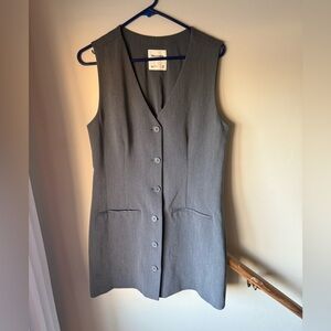 Gray Sleeveless Button-Up Vest dress